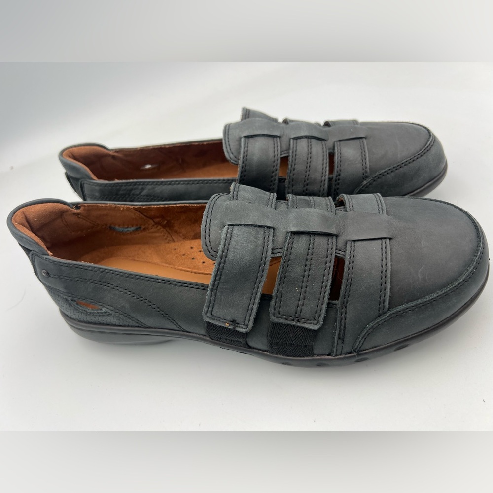 Cobb Hill Rockport Penfield Fisherman Slip-On Sandal Black Leather WMNS SZ 7 NEW